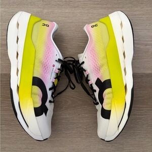On Running men’s Yellow and Pink Athletic Shoes cloudboom max